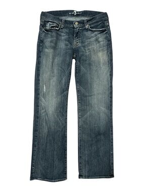 7 For All Mankind Jeans Womens 29 Bootcut Distressed Y2K Low Rise USA